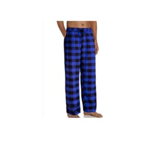 Women's Stretch Plaid Casual Pants With Pockets (Option: Blue-M)